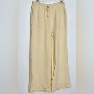 Reformation Cream Wide-Leg Drawstring Lounge Pants